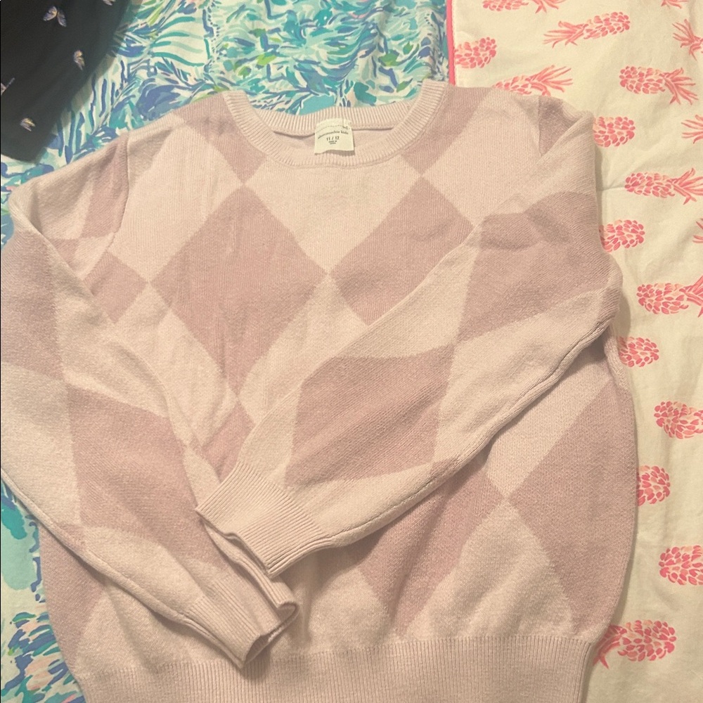 Pink Argyle  kids Sweater